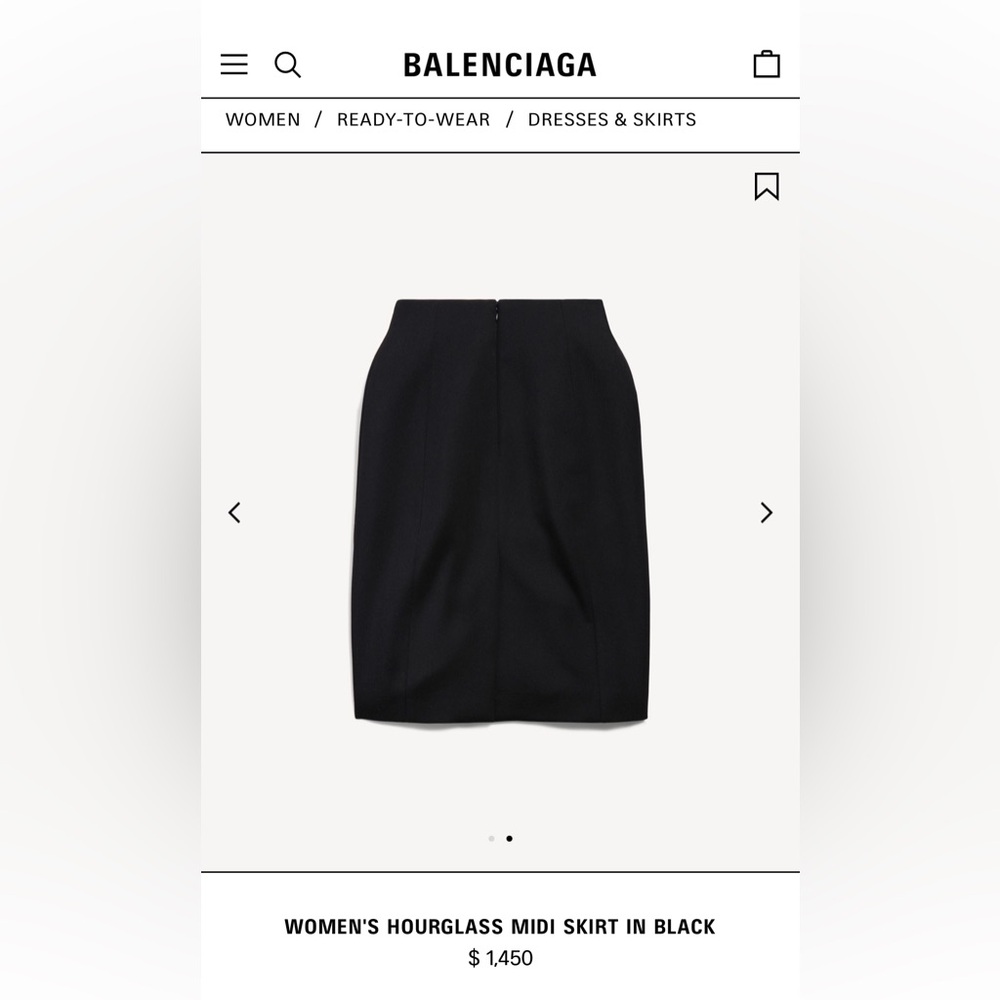 Balenciaga Y2K Black Hourglass Midi Pencil Skirt